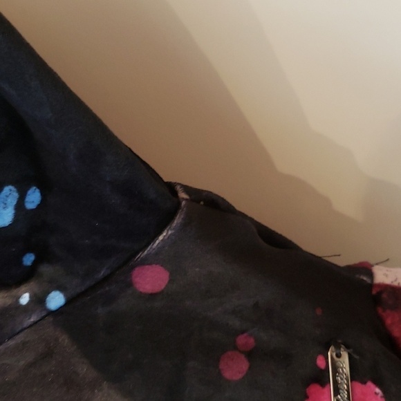 Justice Top Crop Paint Splatter velvet Girls Kids Size 8 - Picture 6 of 11